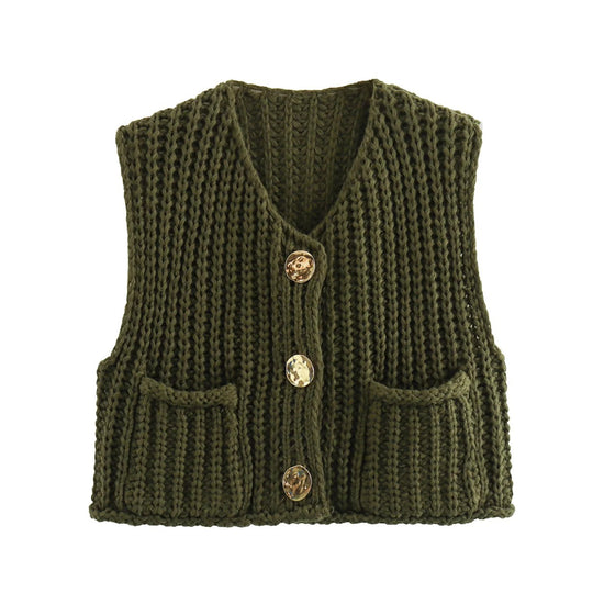 Strickjacke für Damen mit Metallknöpfen