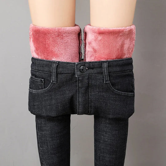 Retro Thermo Skinny Jeans für Frauen