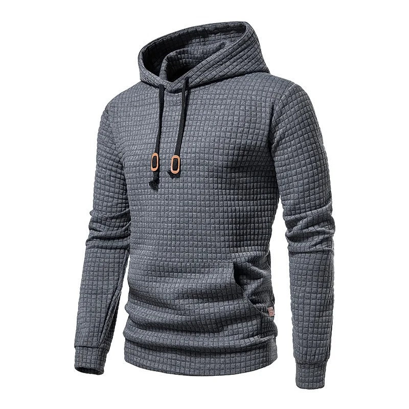 Patchwork-Kapuzenpullover für Männer mit Kordelzug
