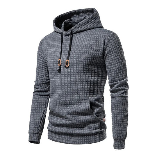 Patchwork-Kapuzenpullover für Männer mit Kordelzug