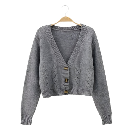 Strickjacke mit V-Ausschnitt für Damen