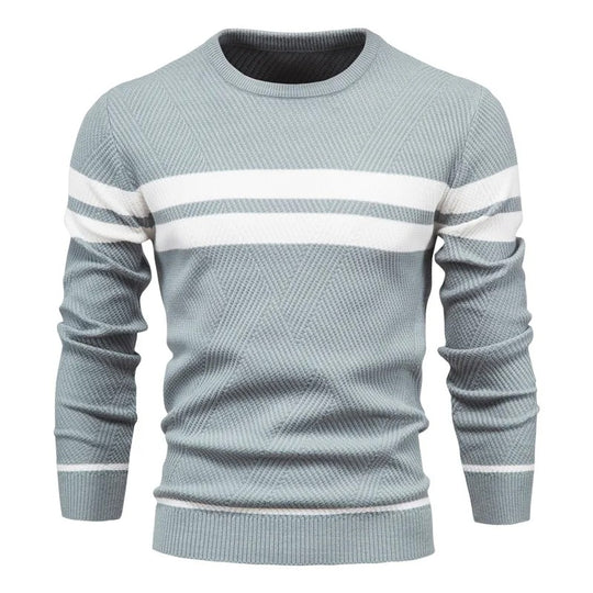 Langärmeliger Patchwork-Pullover für Männer
