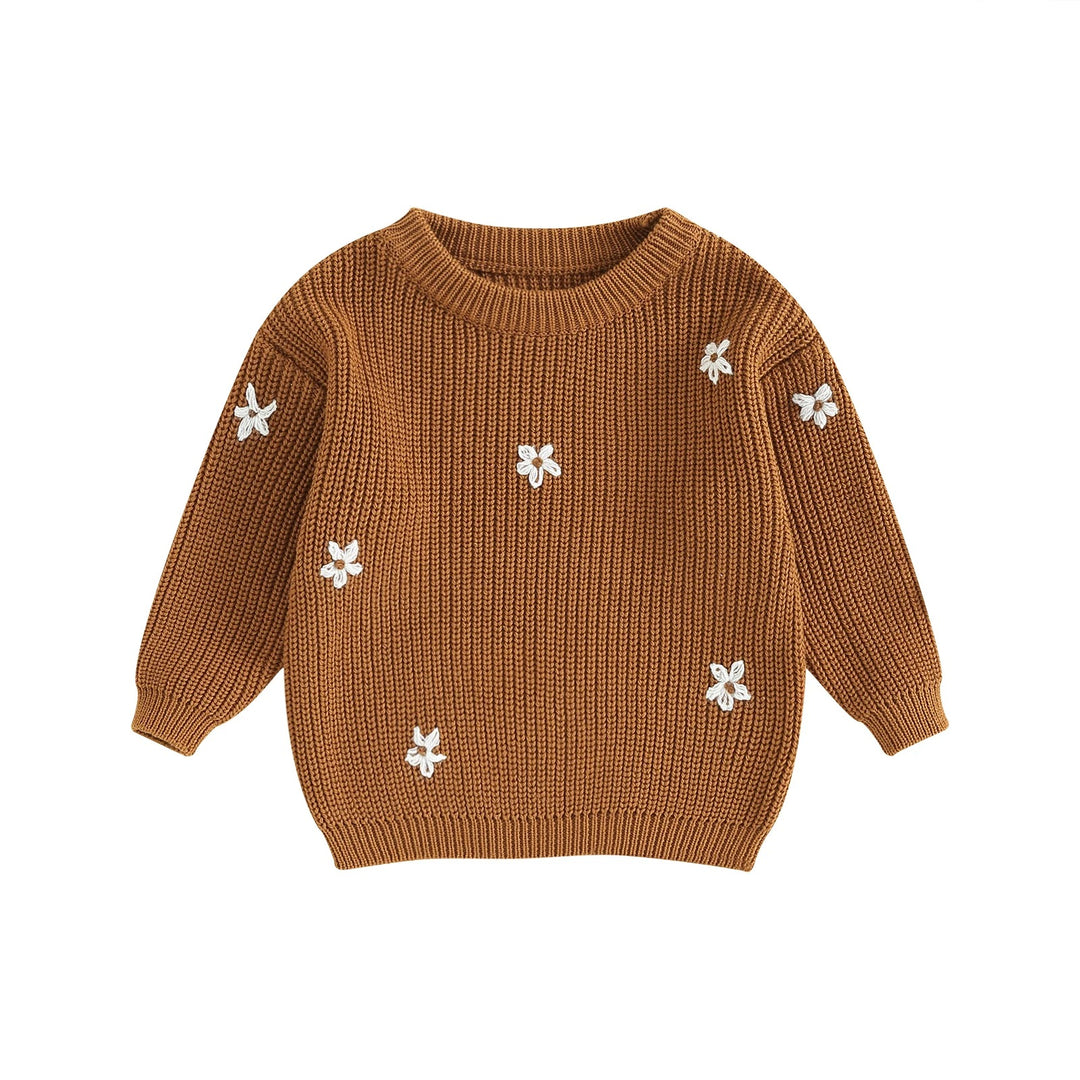 Blumenstrickpullover für Kinder