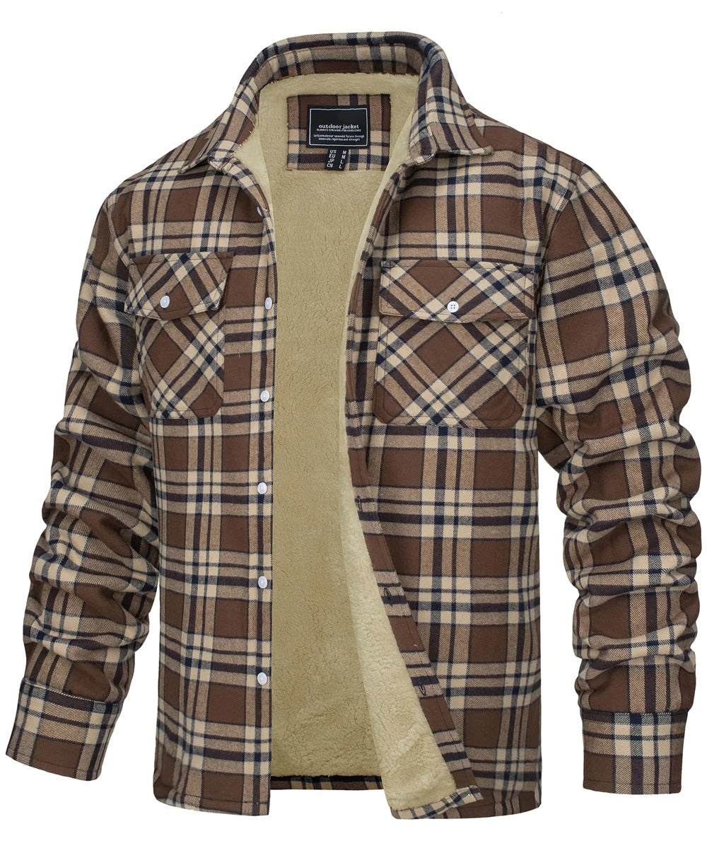 Flanell-Baumwoll-Karo-Jacke für Männer