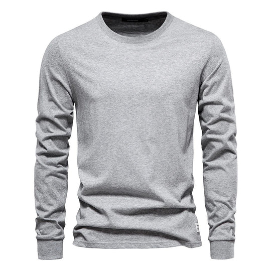 Unifarbenes Langarm-T-Shirt für Männer
