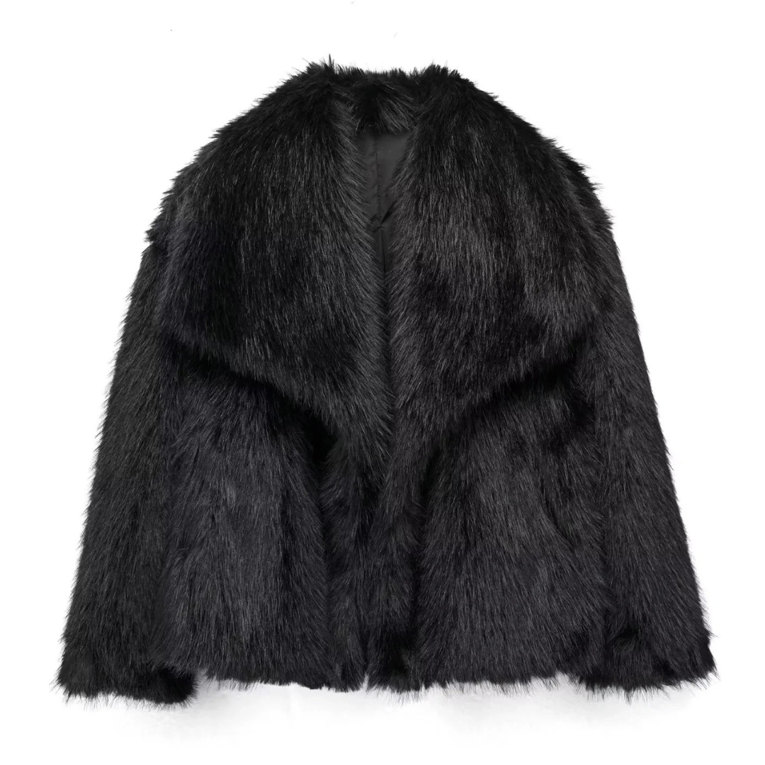 Warmer Plüschpelzmantel für Damen