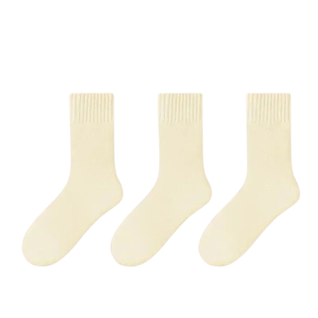 3 Paar dicke Damensocken aus Wolle