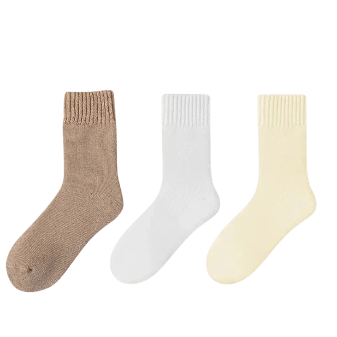 3 Paar dicke Damensocken aus Wolle